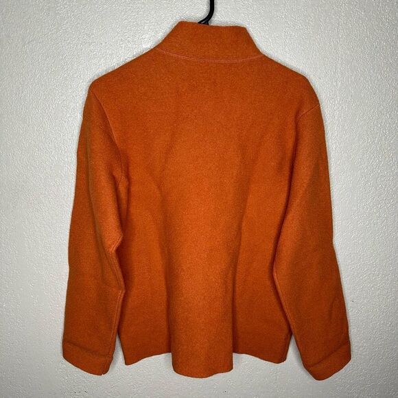 Eileen Fisher 100% Boiled Wool Button Up Felt Orange Jacket Blazer Coat Size Sma - Picture 3 of 4